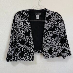 Alex Evenings Vintage Stretch Sequined Formal Event Bolero Jacket Cover Up